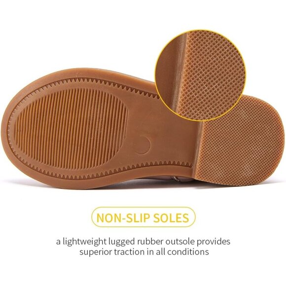 ⚡Girls 4-Camel Microfiber Little Kids Mid Calf Western Pointed Toe Riding Boots - Picture 5 of 6